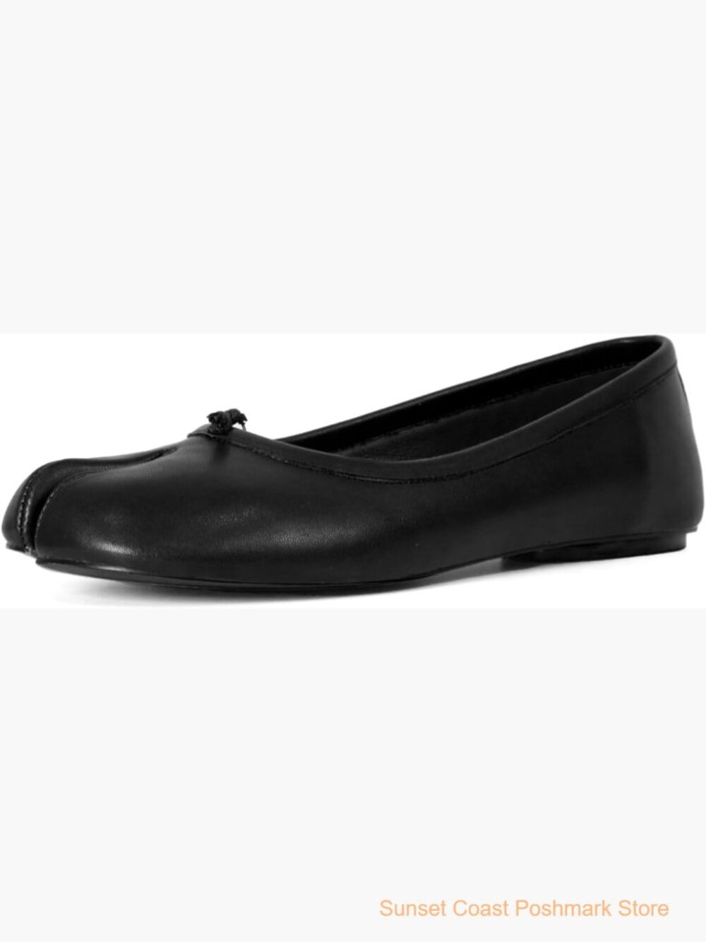 Split Toe Ballet Flats Wide Width Faux Leather Comfort Casual Work Shoes